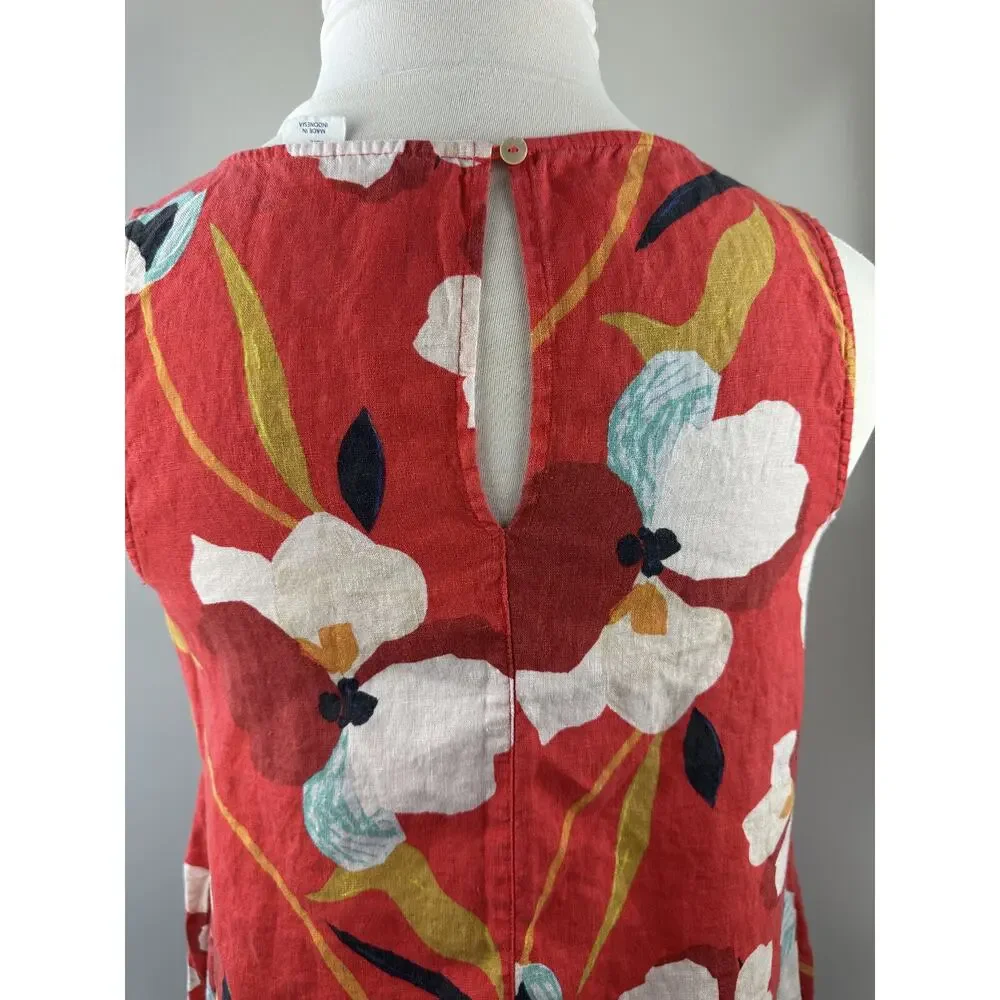 2 - 100% Linen Dresses Sigrid Olsen Nicole Miller Floral Tropical Vacation Large - Picture 10 of 16